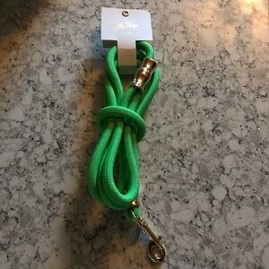 Lilly Pulitzer Bright Green Rope Pet Leash with Gold Hardware